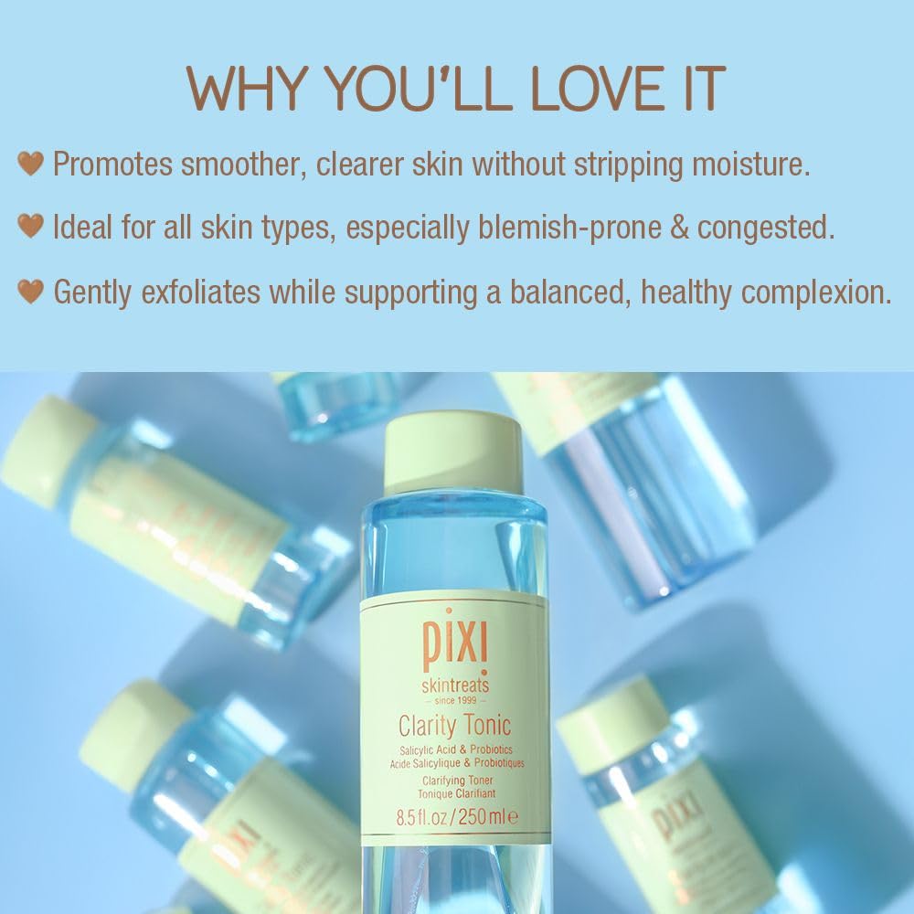 Pixi Beauty Clarity Tonic 100ml, AHA & BHA Toner | Minimize Pores, Promote A Clearer, Healthier Complexion, 3.4 Fl Oz - Image 3