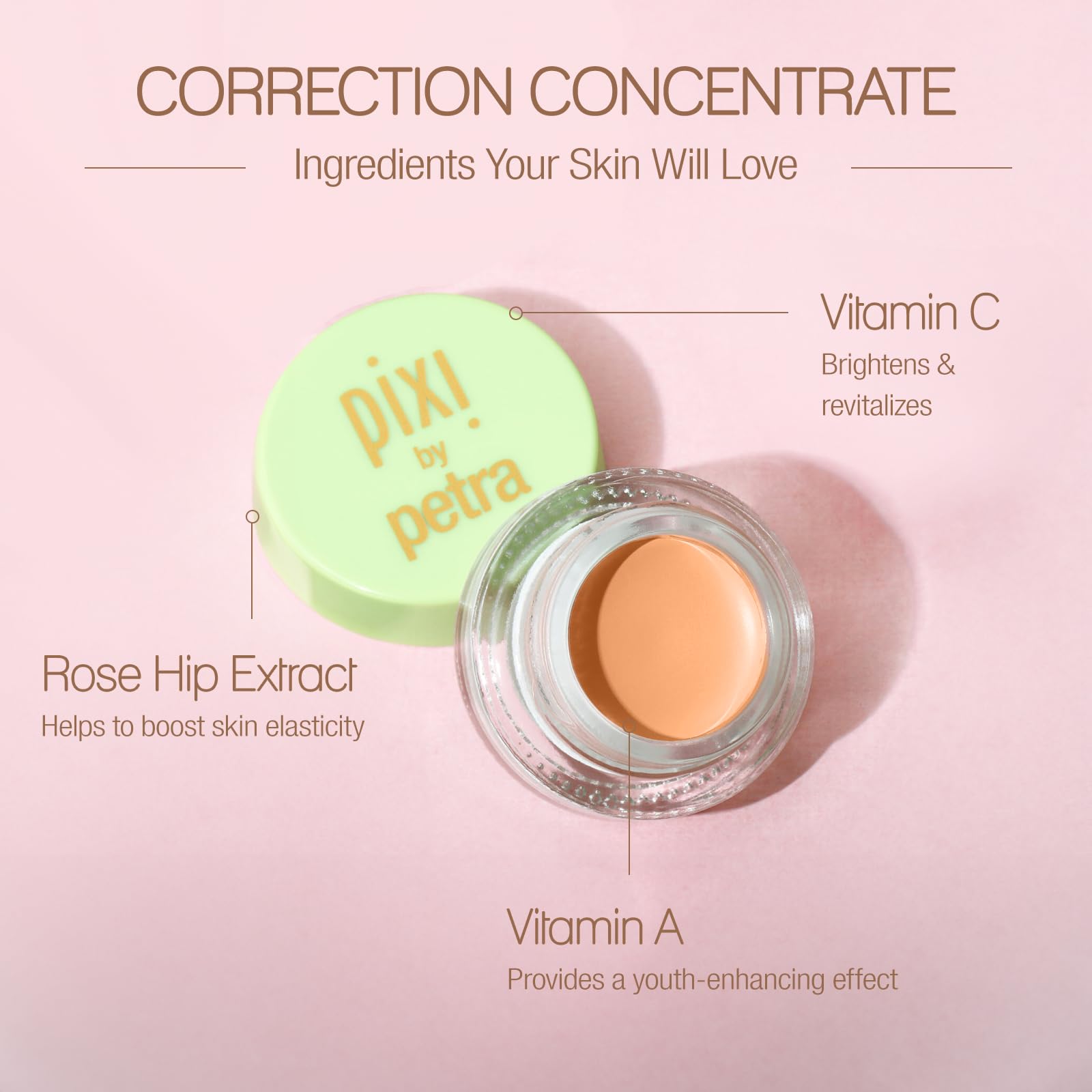 Pixi Beauty Correction Concentrate - Awakening Apricot, Under Eye Colour Corrector, Illuminating Concealer, 0.1 Fl Oz - Image 3