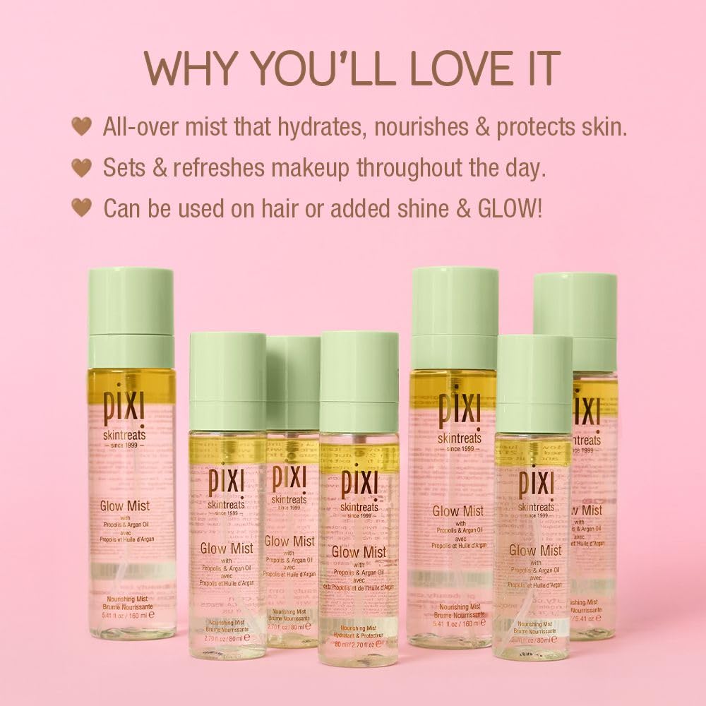 Pixi Beauty Glow Mist | All-Over Mist For Luminous Complexion | Set & Refresh Makeup | Hydrate Skin With 21 Natural Oils | 2.70 Fl Oz - Image 3