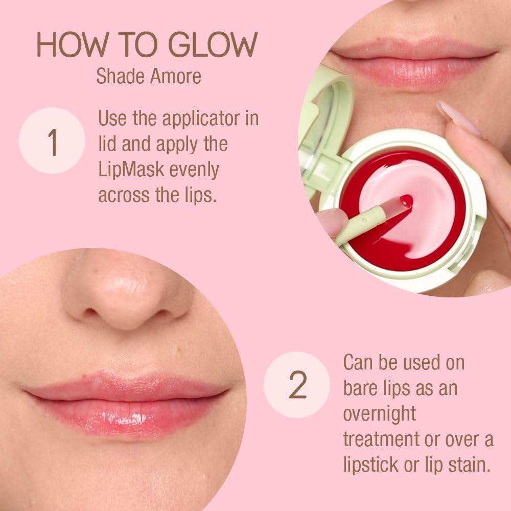 Pixi Beauty LipMask | Tinted Hydrating and Moisturizing Lip Balm Jelly |Lip Gloss Infused with Camellia, Jojoba and Pomegranate | Amore |0.3 fl.oz / 8 g - Image 4