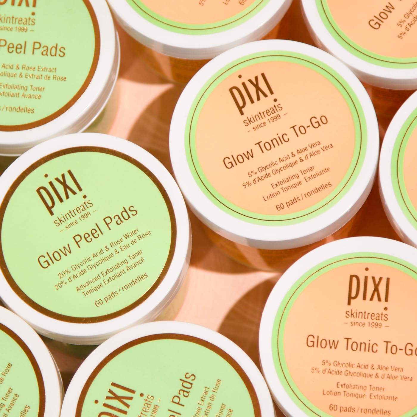 Pixi Glow Tonic to-Go | Gentle and Balancing Exfoliating Toner | Glycolic Acid Pads for Radiant Skin and Daily Brightening | Alcohol-Free Formula Face Exfoliator | 60 Pads - Image 6