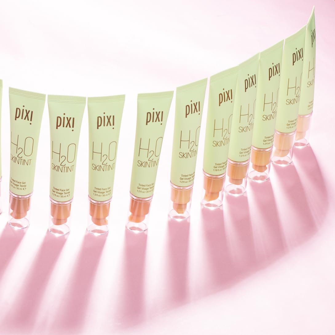 Pixi H2O SkinTint | Tinted Face Gel Moisturizer | Lightweight Hydrating Coverage with Hyaluronic Acid | Evens Skin Tone & Reduces Redness | Oil-Free Dewy Finish | Cream | 1.2 fl oz - Image 7
