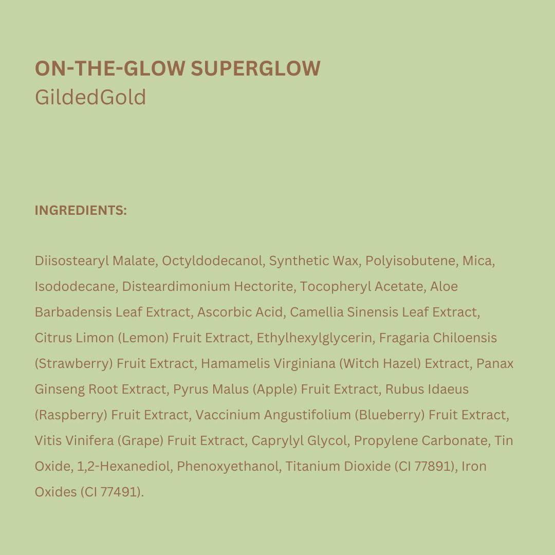Pixi On-the-Glow SuperGlow | Shade GildedGold | Hydrating Highlighter Stick with Ginseng, Aloe Vera & Fruit Extracts | For Cheeks & Brow Bones | 19g / 0.6oz | Paraben-Free Luminous Natural Highlight - Image 9