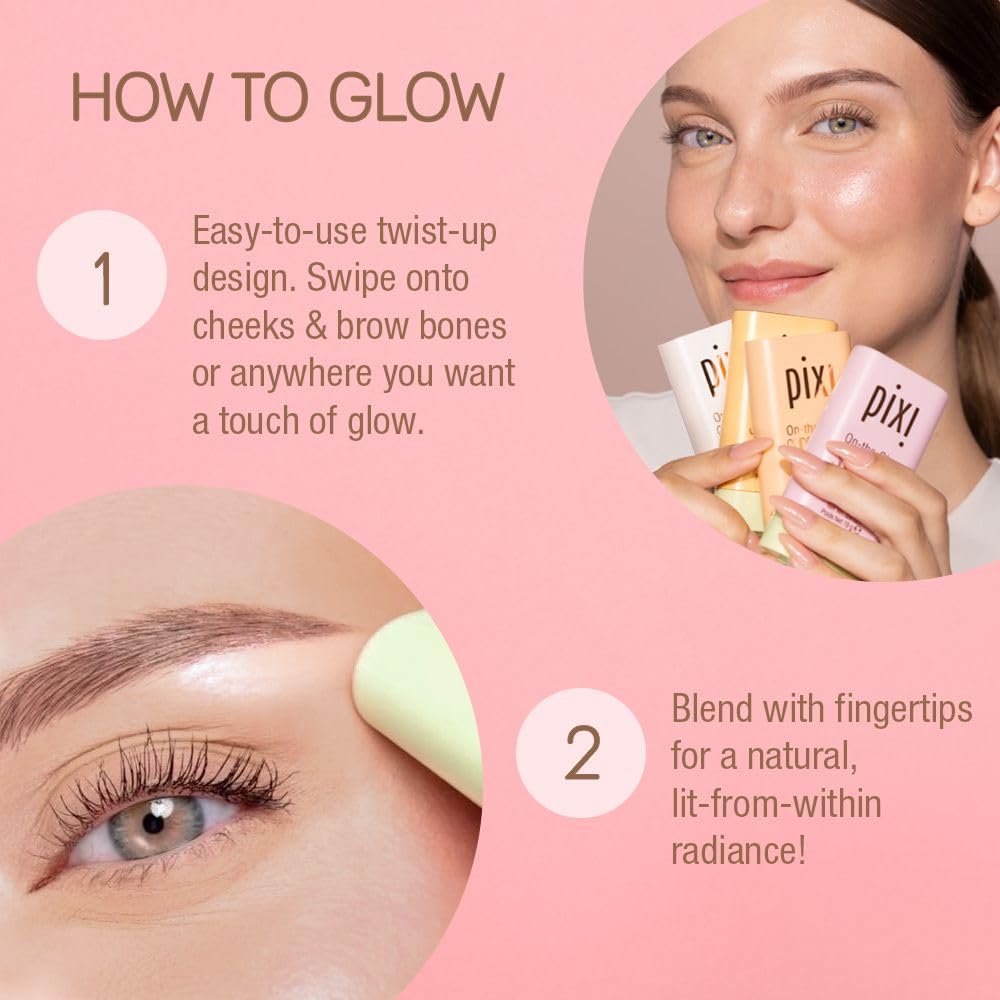 Pixi On-the-Glow SuperGlow | Shade GildedGold | Hydrating Highlighter Stick with Ginseng, Aloe Vera & Fruit Extracts | For Cheeks & Brow Bones | 19g / 0.6oz | Paraben-Free Luminous Natural Highlight - Image 4