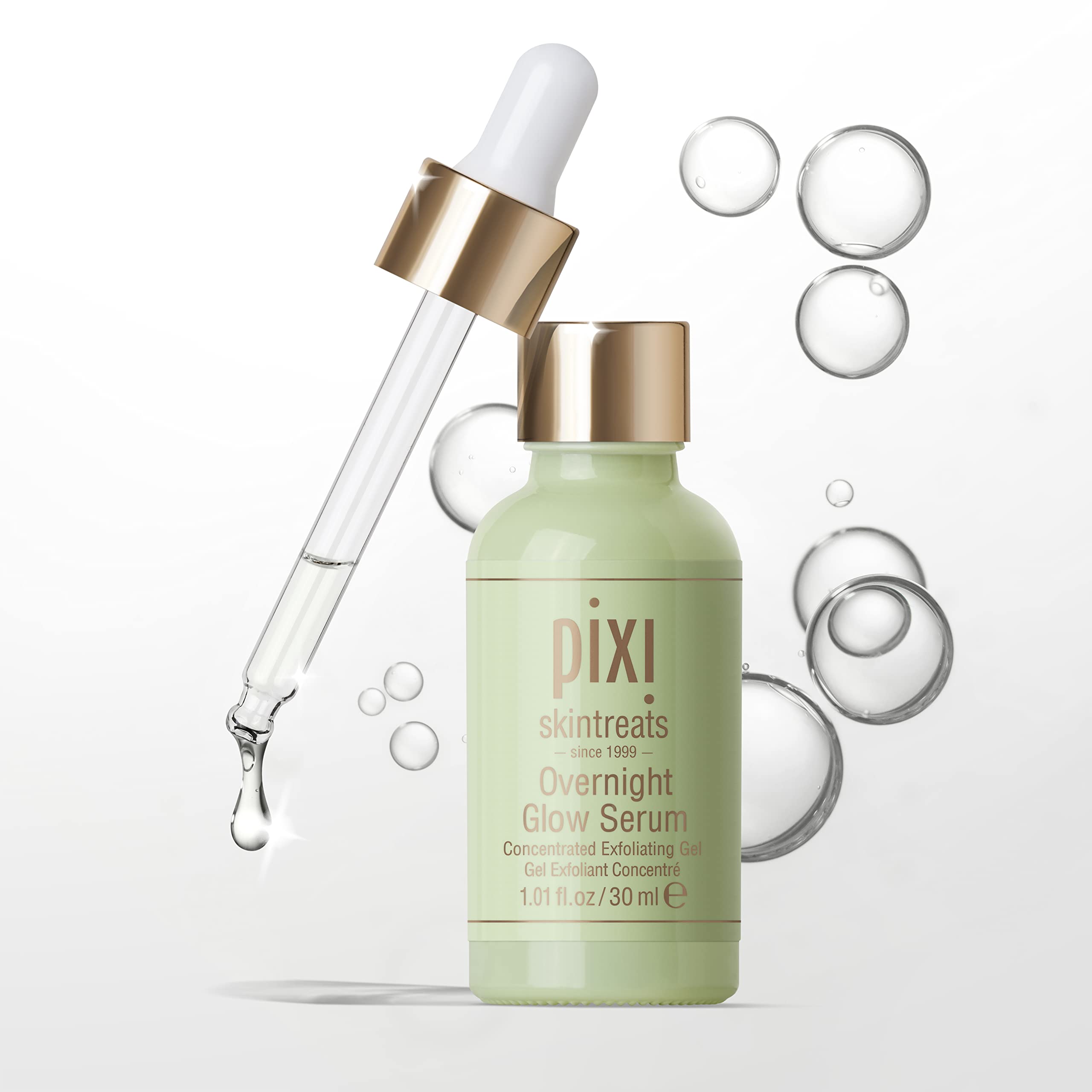 Pixi Overnight Glow Serum | Glycolic Acid Exfoliating Serum for Radiance | Helps Reduce Fine Lines & Sun Spots | With Aloe, Cucumber & Nourishing Vitamins | 1.01 fl. oz/ 30 ml - Image 3