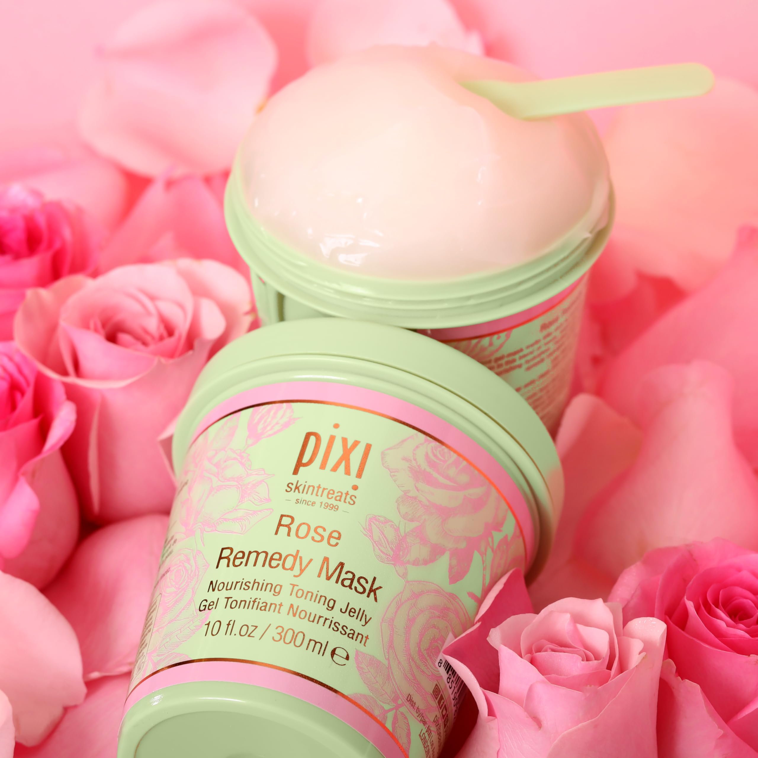 Pixi Rose Remedy Mask | Toning Jelly Face Mask with Rosehip Oil, Cica & Turmeric | Hydrates, Soothes & Restores Radiance | 10 fl oz/300 ml - Image 3