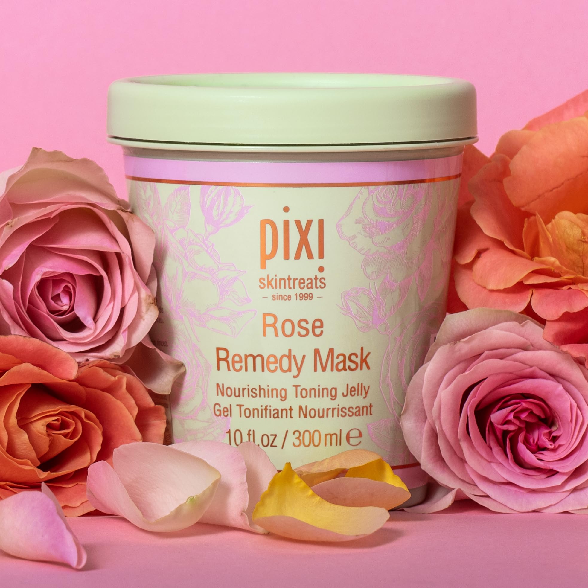 Pixi Rose Remedy Mask | Toning Jelly Face Mask with Rosehip Oil, Cica & Turmeric | Hydrates, Soothes & Restores Radiance | 10 fl oz/300 ml - Image 6