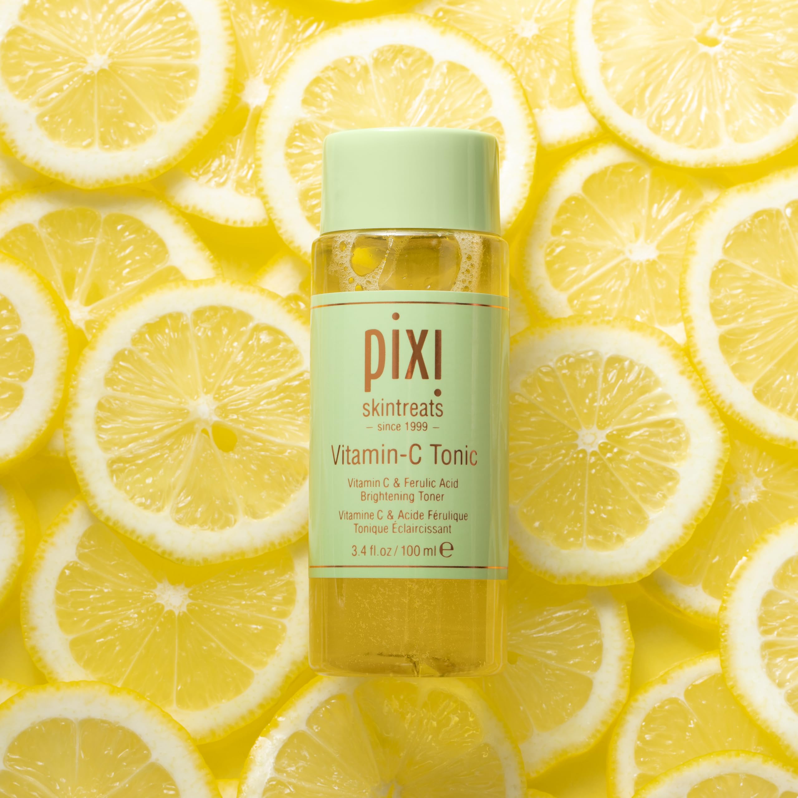 Pixi Vitamin-C Tonic,Brightening & Soothing Facial Toner, Boost Skin Luminosity, Infused with Vitamin-C & Ferulic Acid, Alcohol Free Daily Toner, 100ml / 3.4fl oz Travel Size Skin Care - Image 6