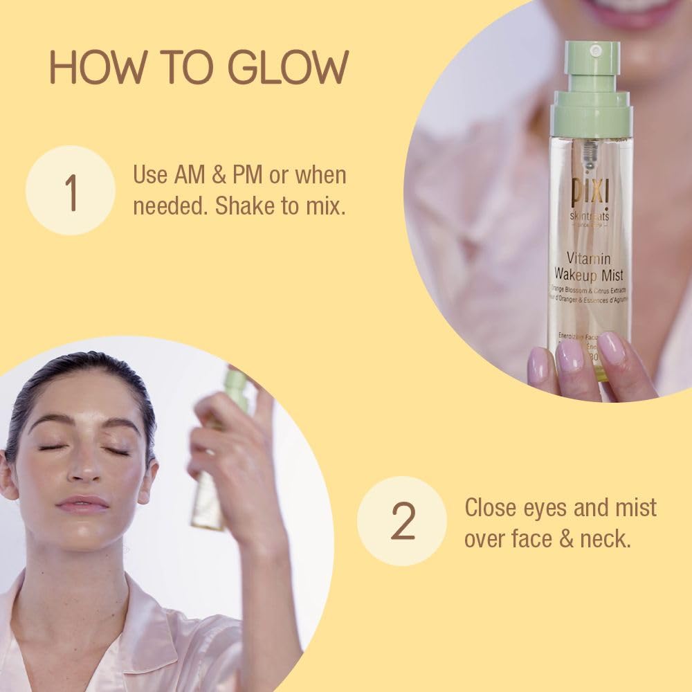 Pixi Vitamin-C Wakeup Mist | Helps Cool, Refresh, and Wake Up Skin | Adds Hydration | Boosting Treatment Toner | 2.7 fl oz / 80ml - Image 4