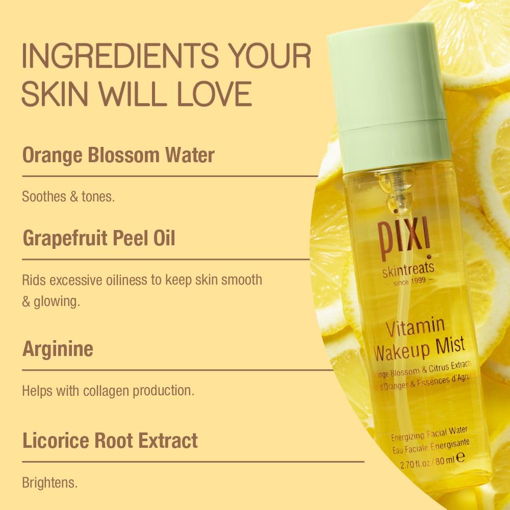 Pixi Vitamin-C Wakeup Mist | Helps Cool, Refresh, and Wake Up Skin | Adds Hydration | Boosting Treatment Toner | 2.7 fl oz / 80ml - Image 5